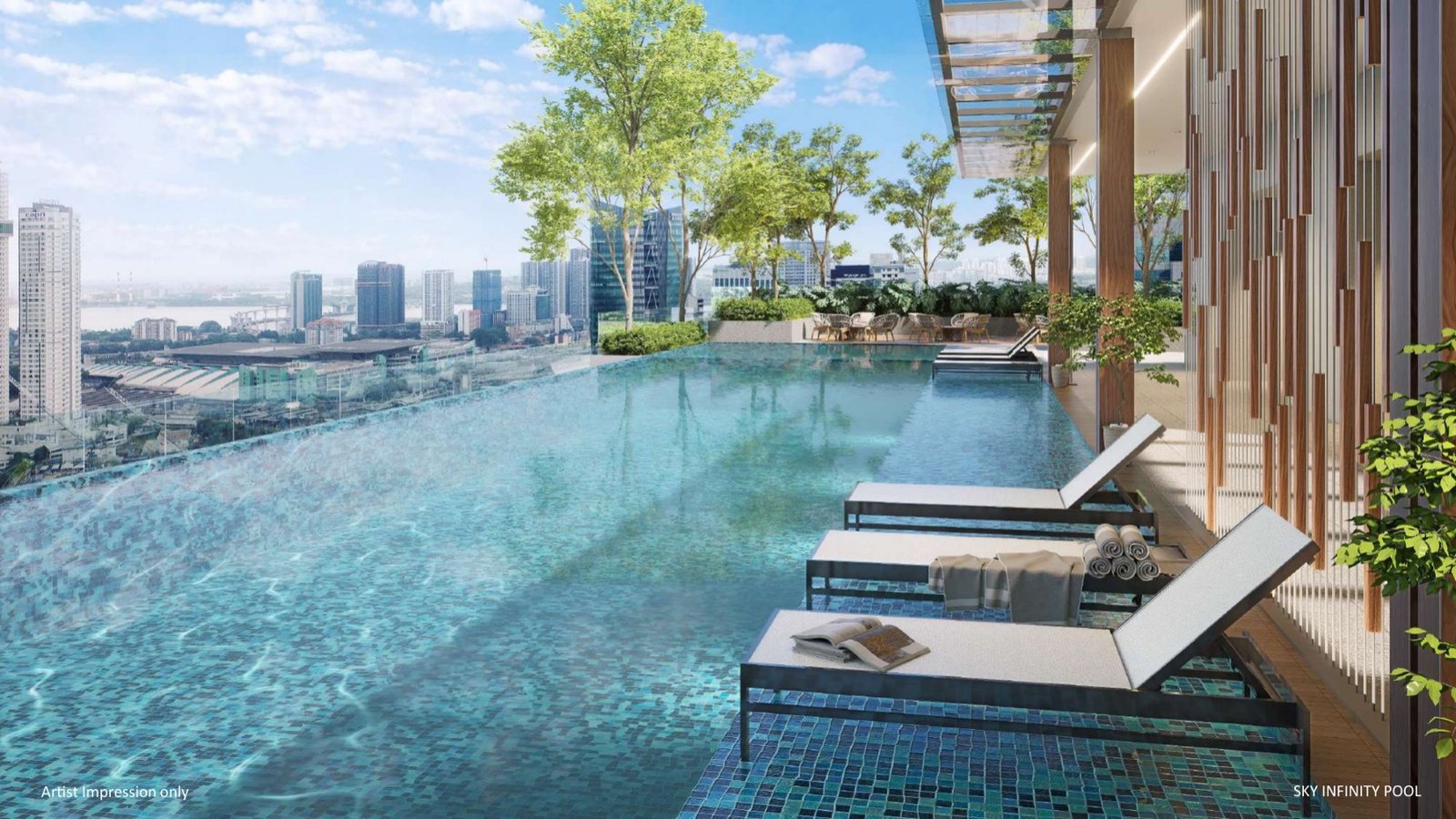 Aethera sky infinity pool overlooking Johor Bahru, artist impression
