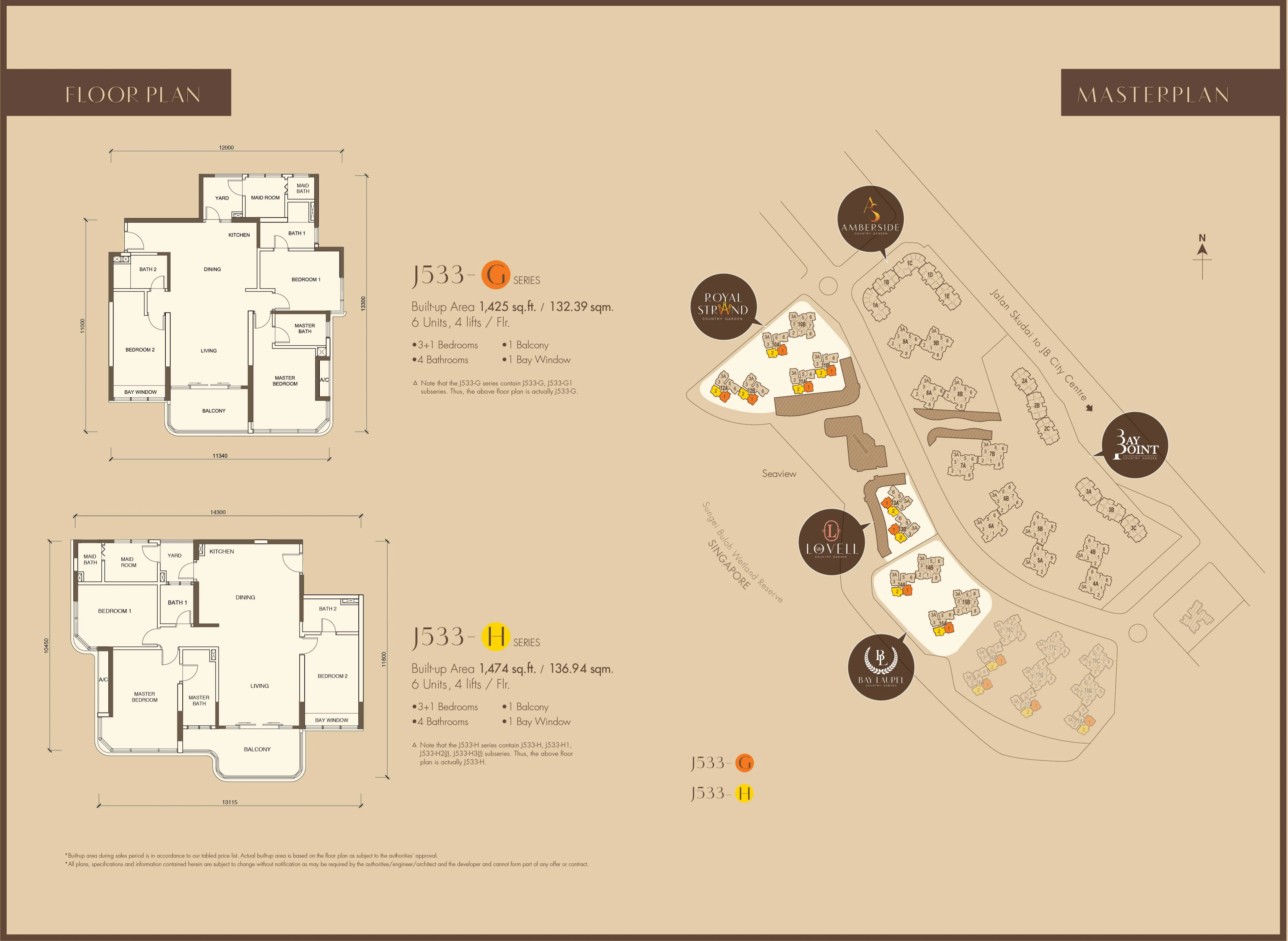 Country Garden Danga Bay Unit Layout 3 2 rooms 463-1,454 sq ft (Hold 7 Days priced layouts); 4BR available but Hold 7 Days net price unavailable sqft floor plan