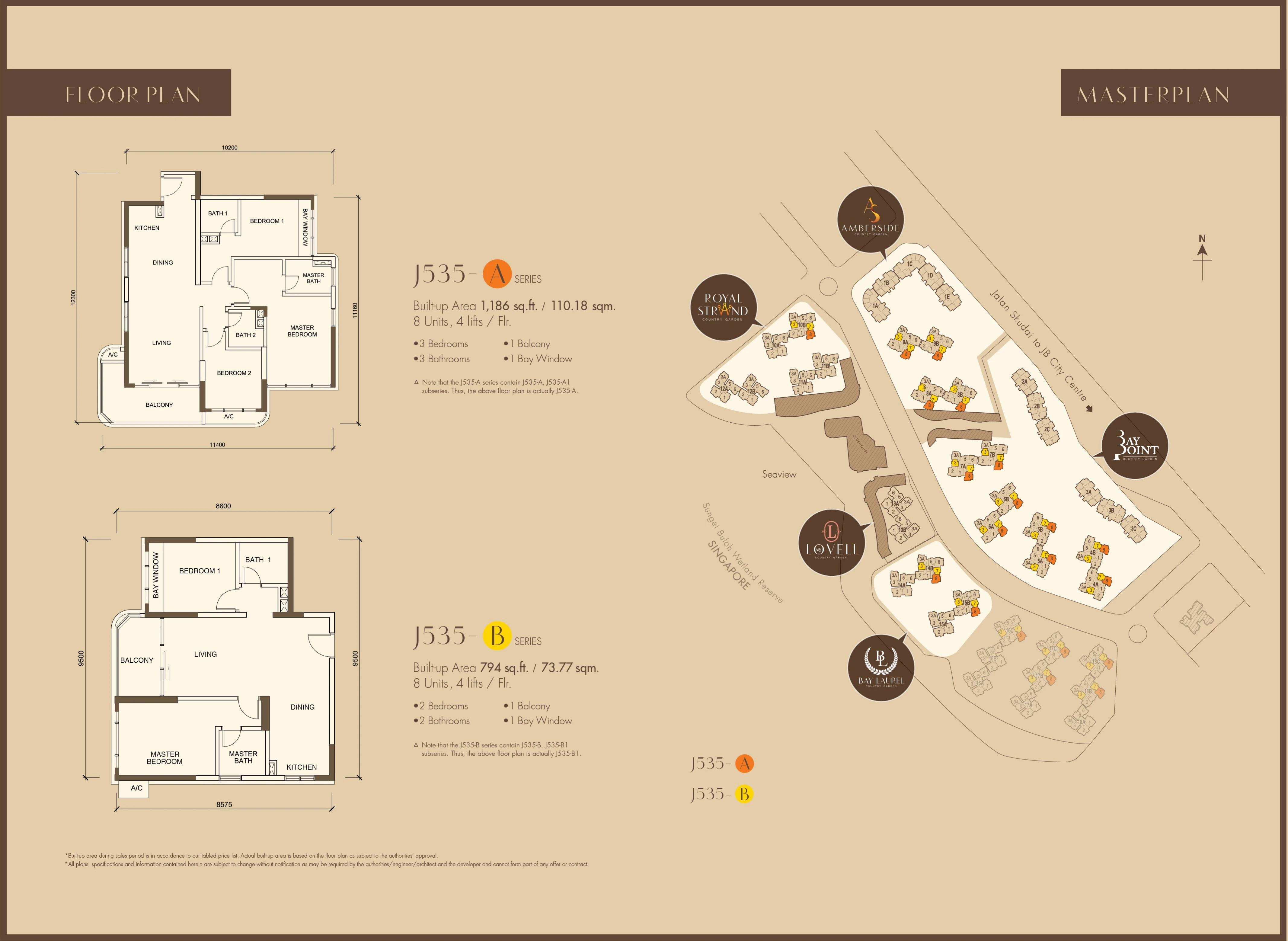Country Garden Danga Bay Unit Layout 4 2 rooms 463-1,454 sq ft (Hold 7 Days priced layouts); 4BR available but Hold 7 Days net price unavailable sqft floor plan