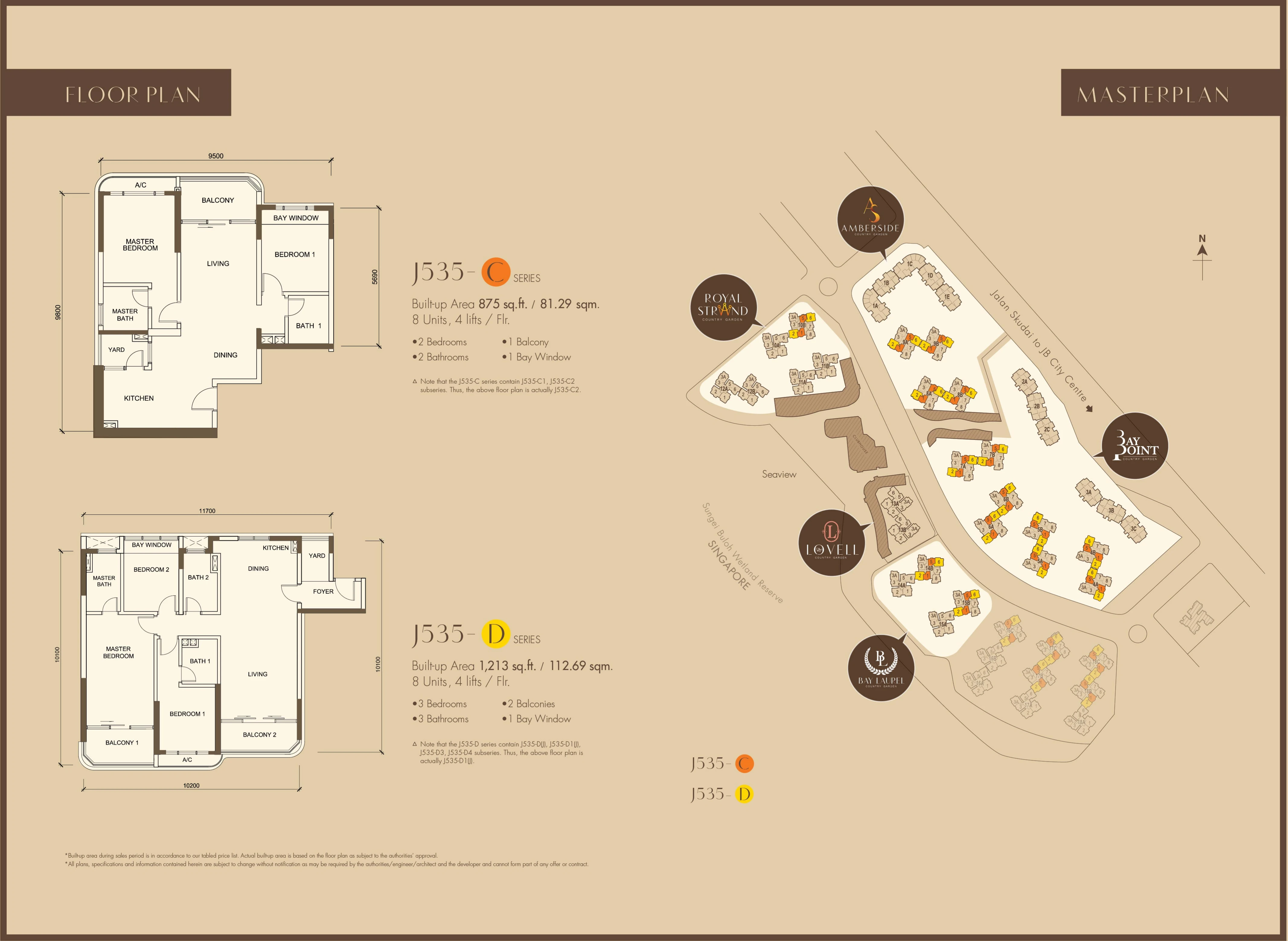 Country Garden Danga Bay Unit Layout 5 2 rooms 463-1,454 sq ft (Hold 7 Days priced layouts); 4BR available but Hold 7 Days net price unavailable sqft floor plan
