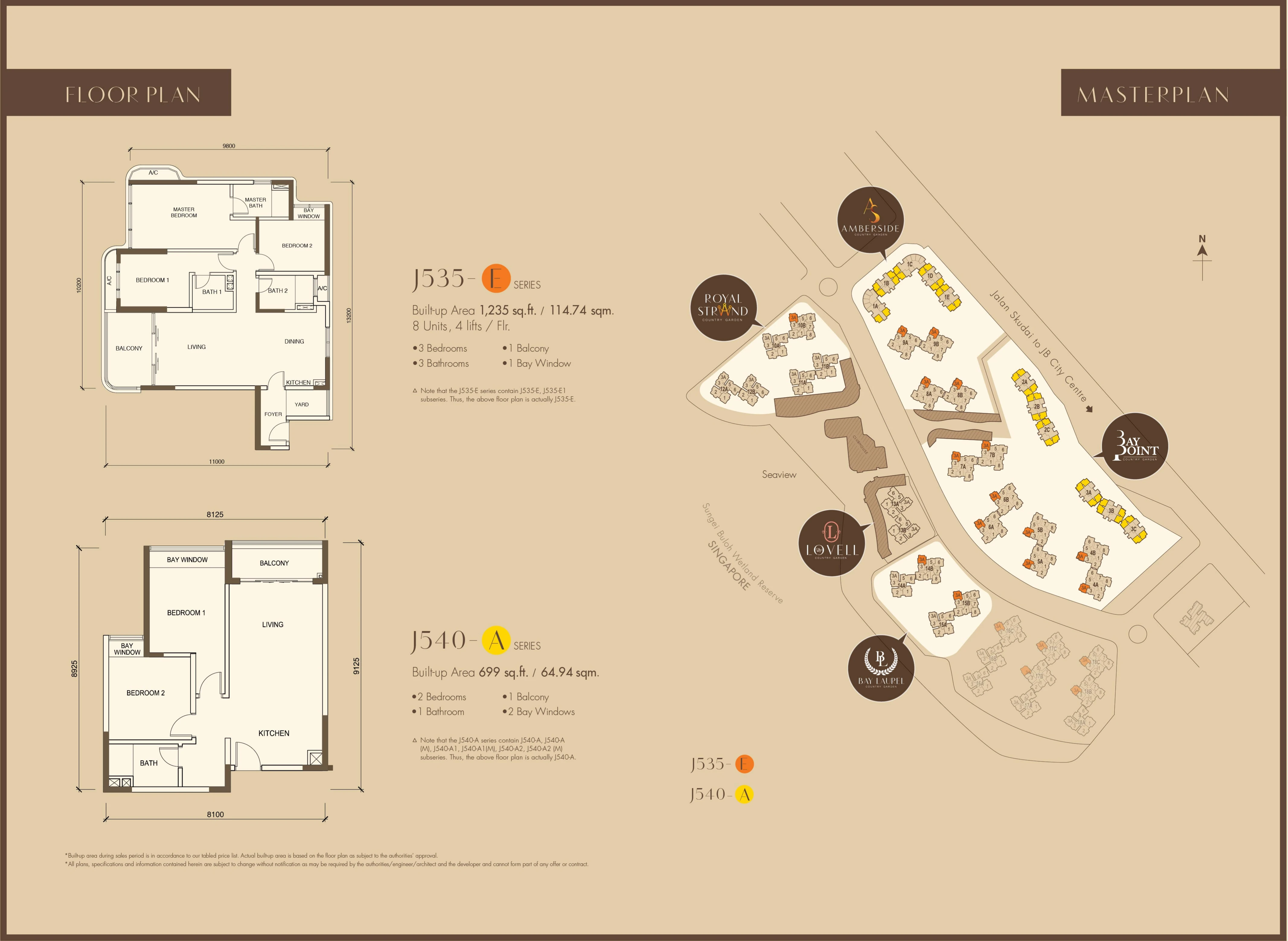 Country Garden Danga Bay Unit Layout 6 2 rooms 463-1,454 sq ft (Hold 7 Days priced layouts); 4BR available but Hold 7 Days net price unavailable sqft floor plan
