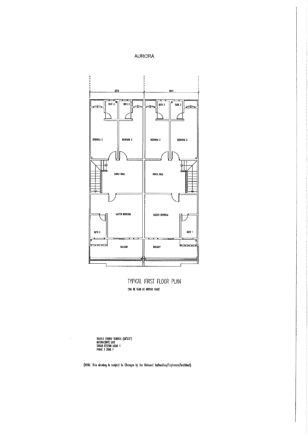 KSL Aurora 1-4 @ Taman Bestari Indah AURORA FLOOR PLAN INTERMEDIATE LOT · PAGE 2 20x70 double storey terrace RM price to confirm Land size 20x70 / 22x70; built-up to confirm by phase sqft floor plan
