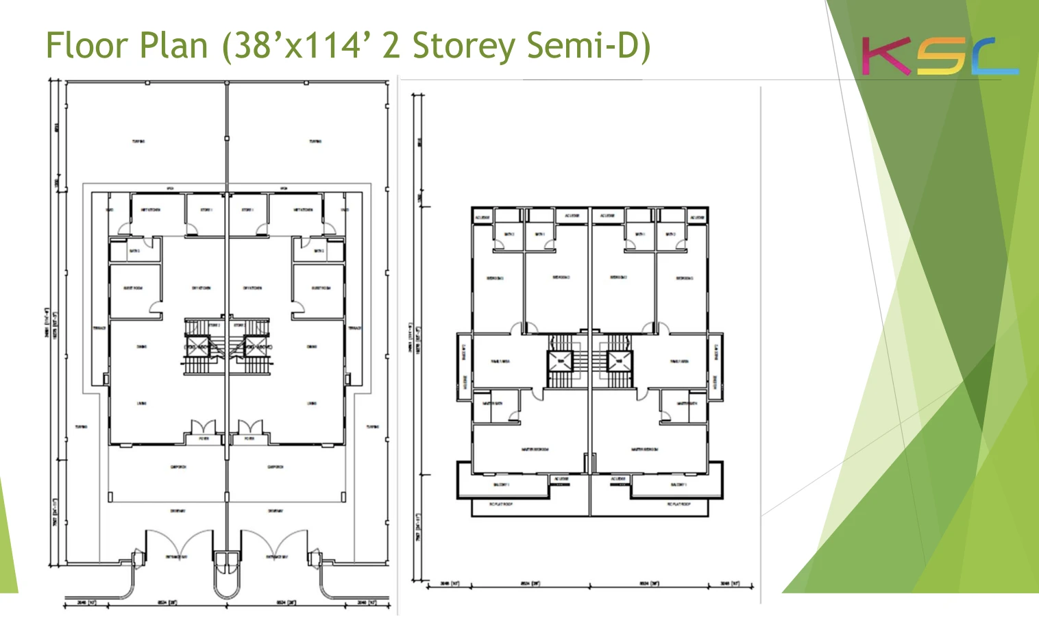 KSL Taman Mutiara Bestari Phase 4 Double Storey Semi D 38 X 114 Phase 4A DSCH 32x70 / 32x75 Land sizes from 30x70, 32x70, 32x75, 35x56, 38x70, 38x144 depending type sqft floor plan