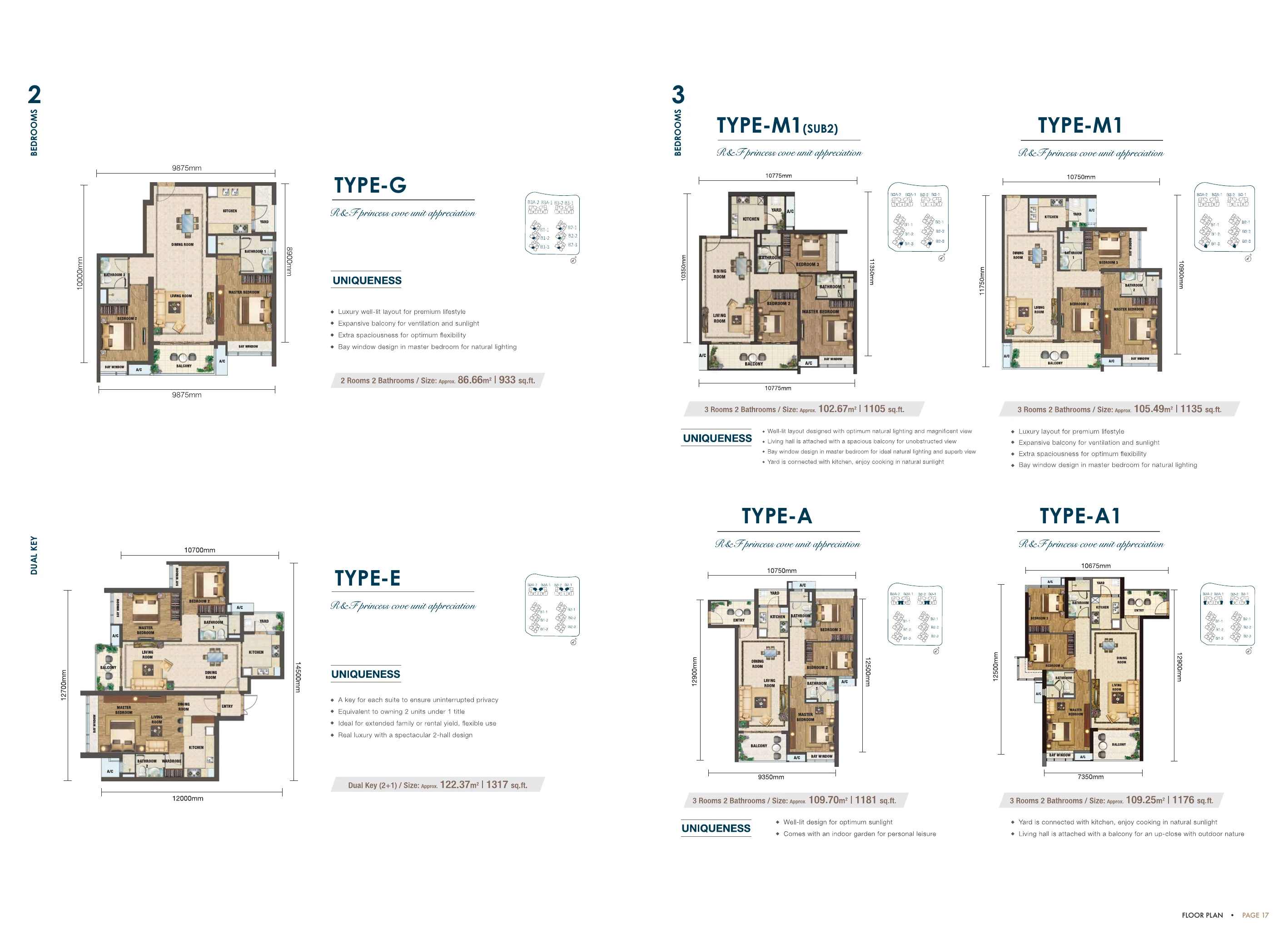 R&F Princess Cove - Phase 2 Seine Region Phase 2 Layout Board B 1 Bedroom, 2 Bedroom, 3 Bedroom, 4 Bedroom, Dual-Key 468-1,471 sq ft sqft floor plan