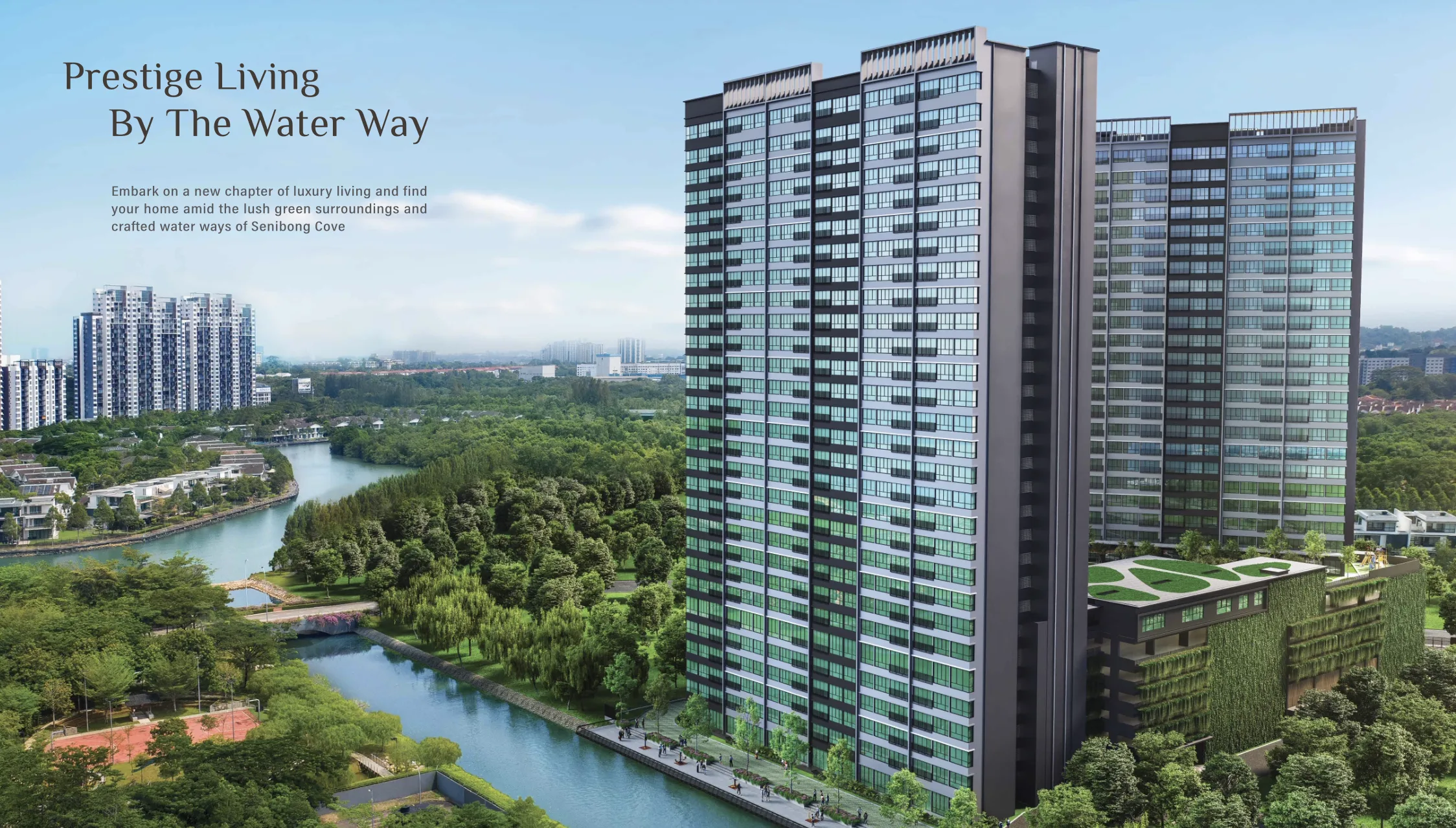 Senibong Cove - Waterway Peaks facade