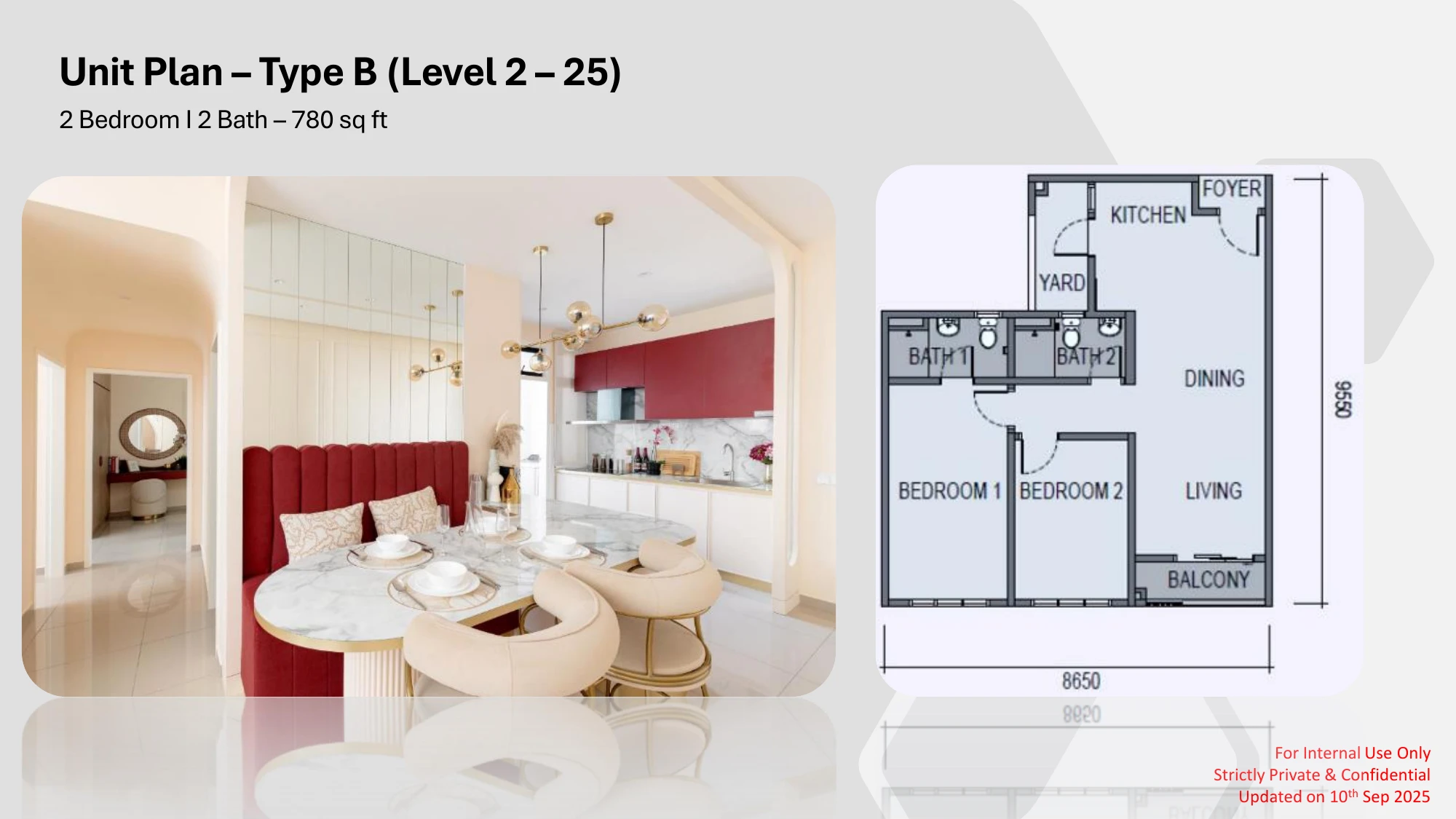 Sky Curve Type B Type B 2 Bedrooms 2 Baths 780 sqft floor plan