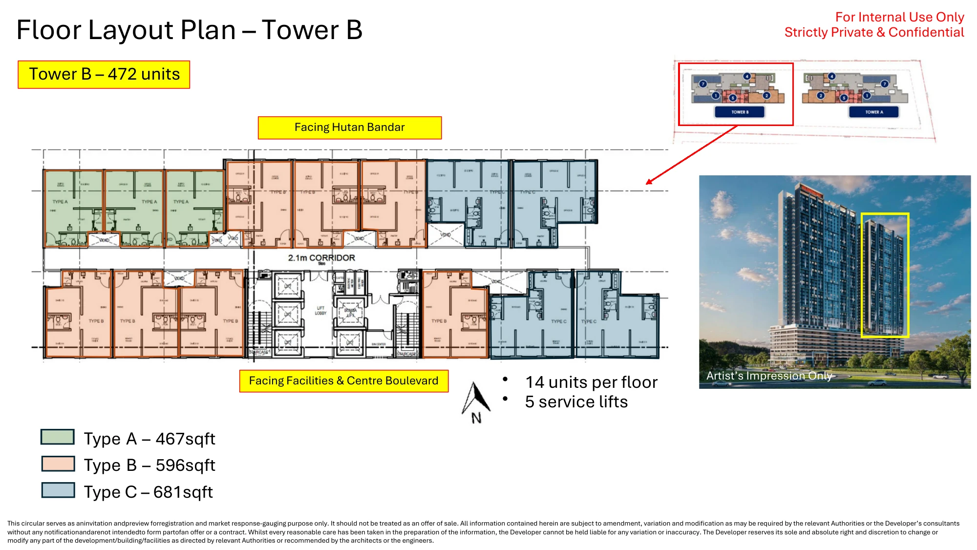 Sunway Majestic Tower B Floor Layout Type A 1 room 467-681 sq ft sqft floor plan