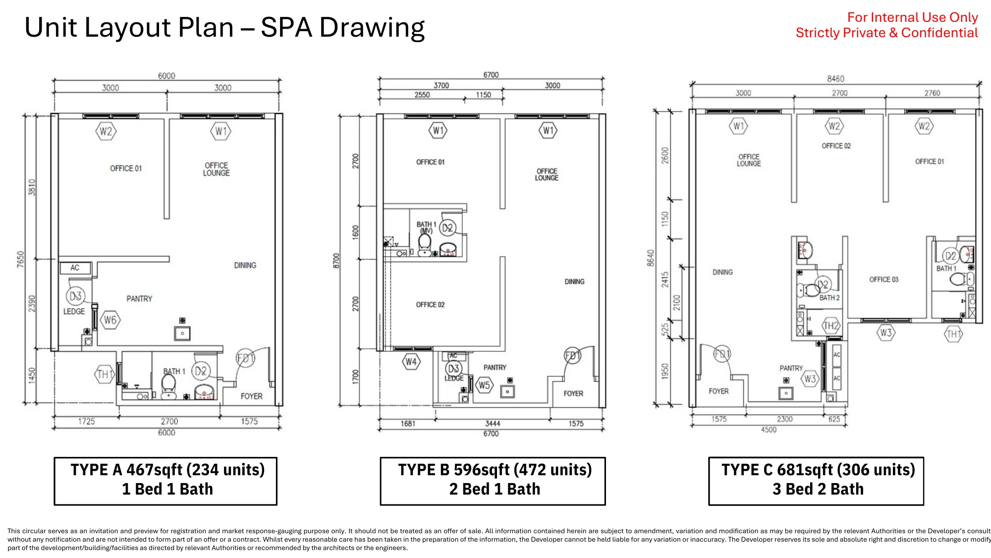 Sunway Majestic Unit Layout Spa Type A 1 room 467-681 sq ft sqft floor plan