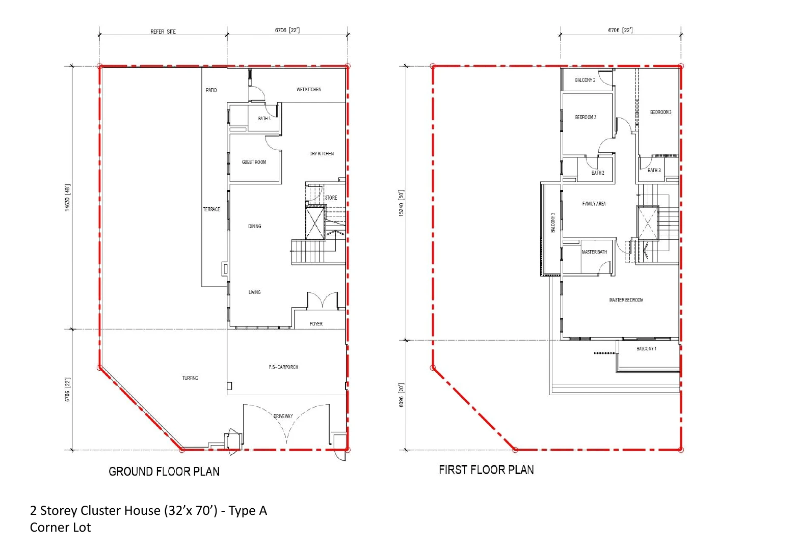 Taman Pulai Bestari by KSL CLUSTER FLOOR PLAN Phase 1/3/4 DSTH 22x70 4 Bedrooms 4 Bathrooms DSTH land 22x70; other land/built-up sizes vary by phase sqft floor plan