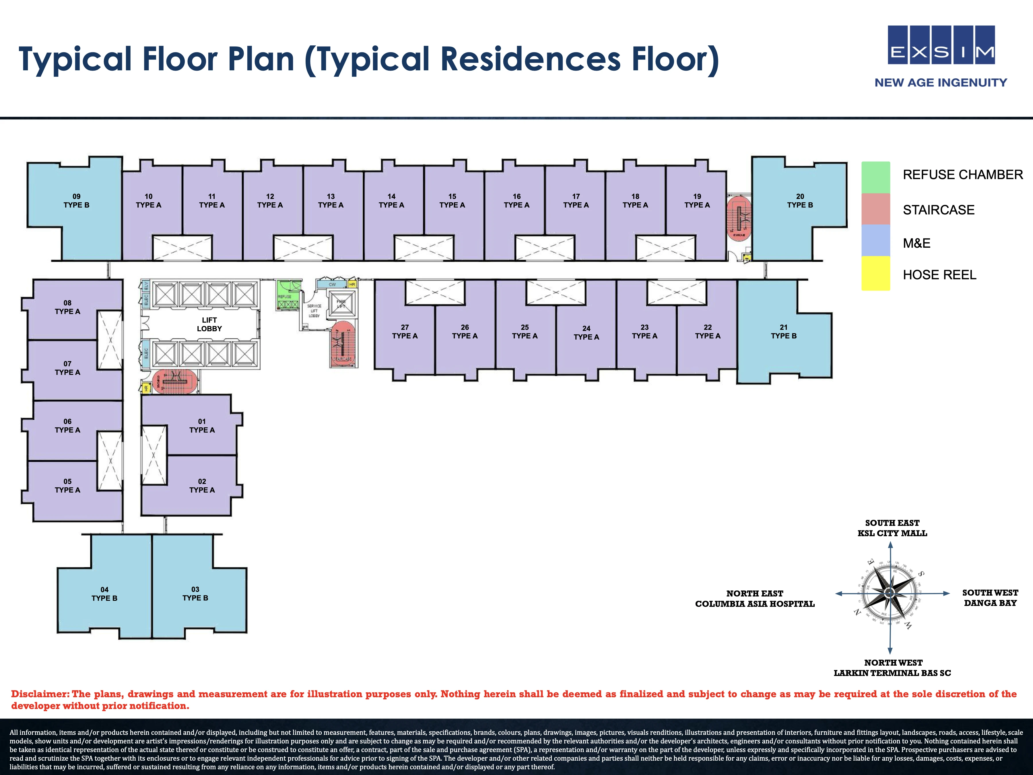 THE ASTERIAZ Typical Floor Plan Type A 1+1R1B 560-915 sq ft sqft floor plan