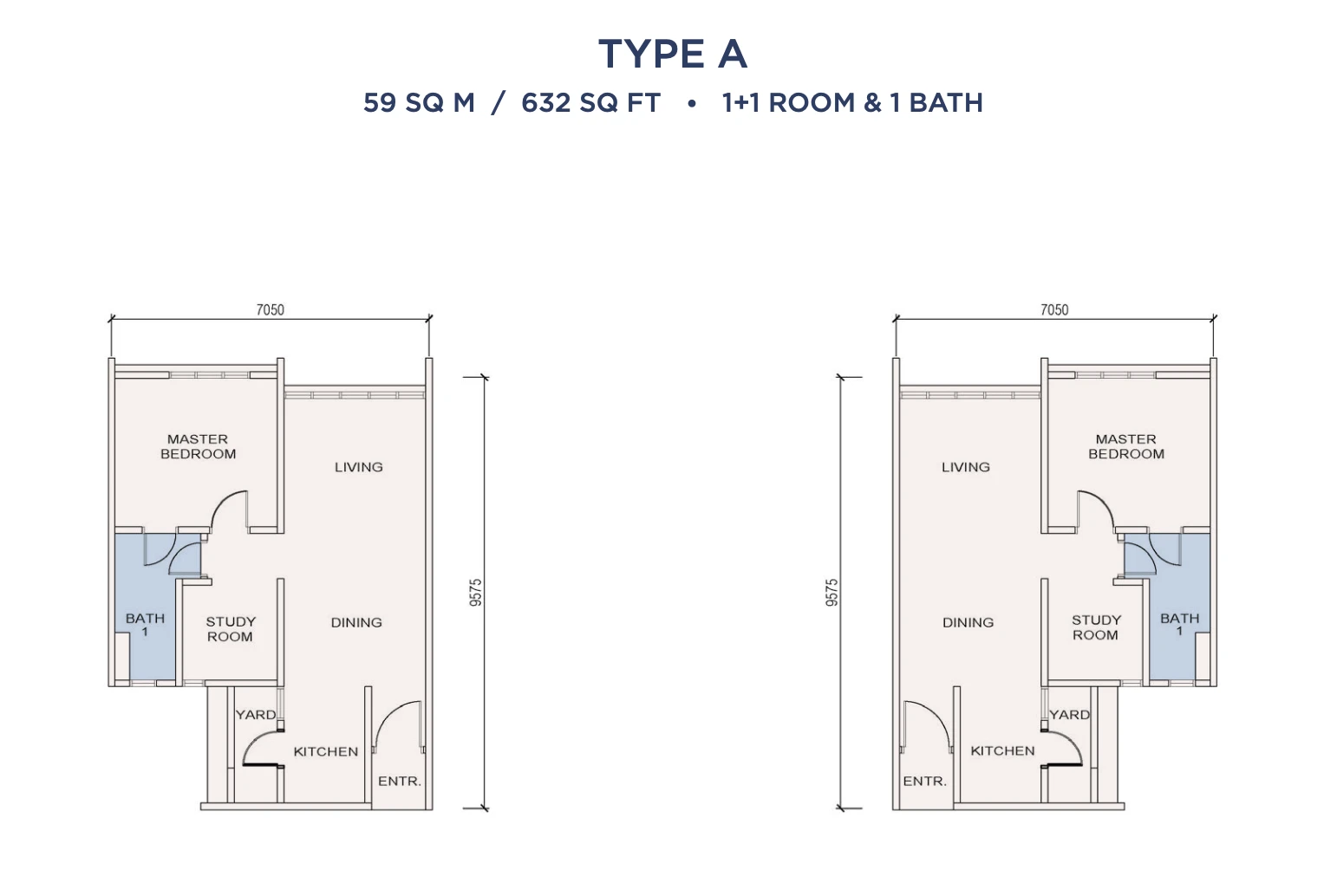 Veranda Residences 2 Type A 1+1 Rooms 632 sq ft 1+1 rooms 632 sqft floor plan