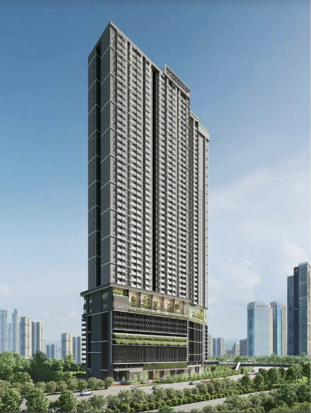 Aethera Residences tower façade artist impression