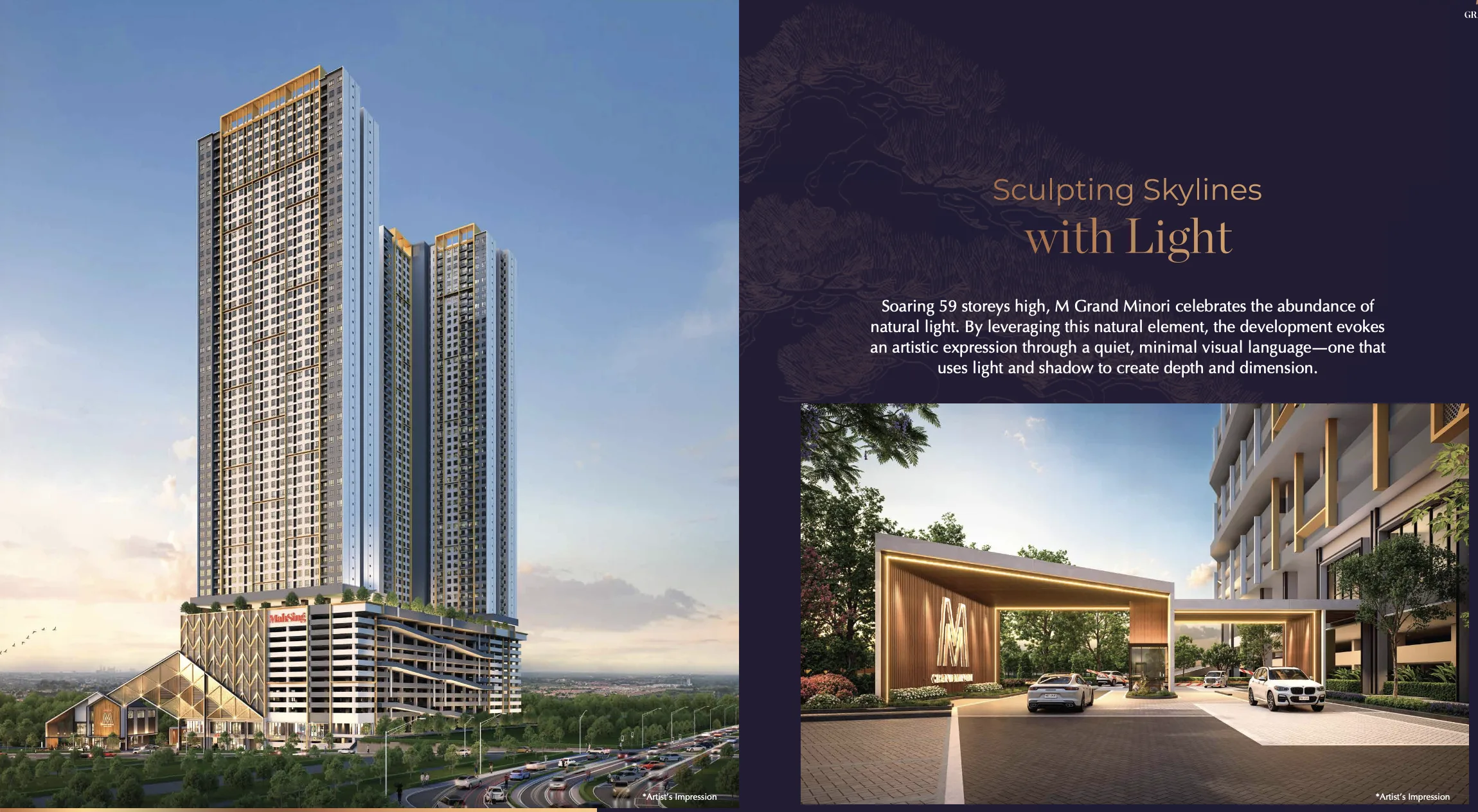 M Grand Minori tower façade artist impression