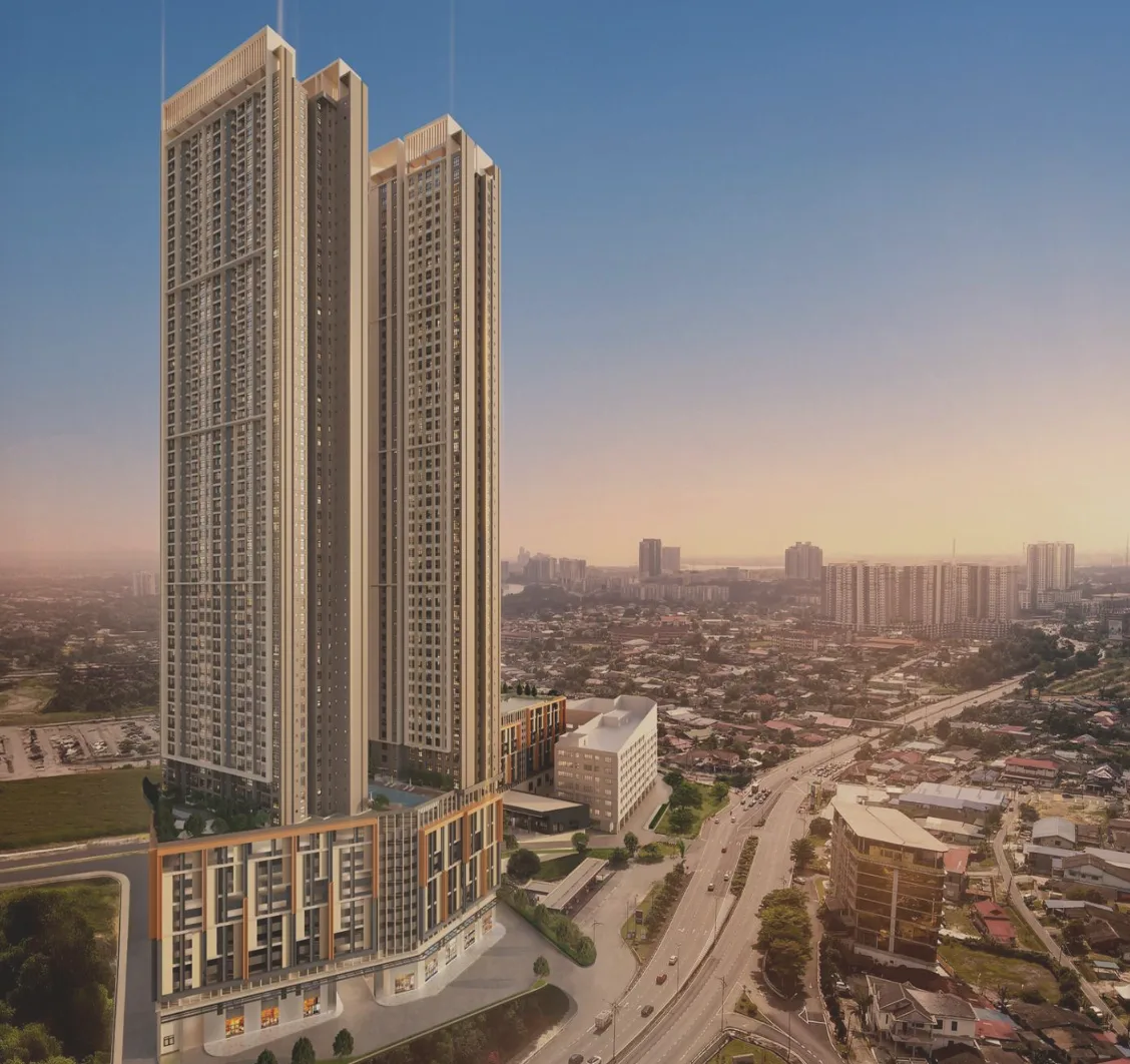Monterra at Solaris Tebrau tower façade artist impression